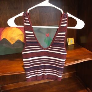 Maroon Striped Tank Top